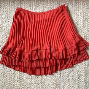 Banana Republic Coral Pleated Ruffled Mini Skirt 2